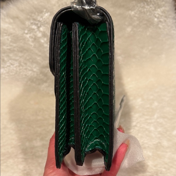 Faux Keather Green Snake Print Satchel Handbag Brand New - Picture 4 of 9